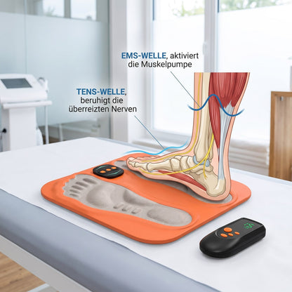 TENS-Welle an der Oberflaeche, EMS-Welle in der Tiefe, anatomische Darstellung
